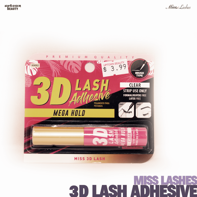 Miss Lashes 3D Volume False Eyelash - 3D Lash Adhesive Mega Hold-Clear